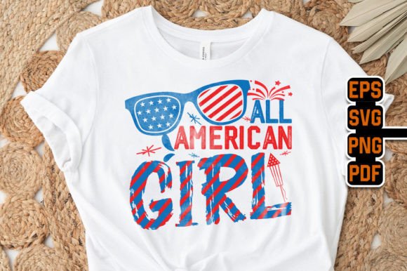 4th of July T-shirt - All American Girl