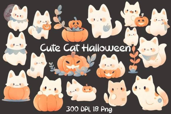 Cute Cat Halloween Sticker Clipart Review