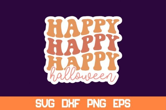 Happy Halloween Retro Sticker SVG Review
